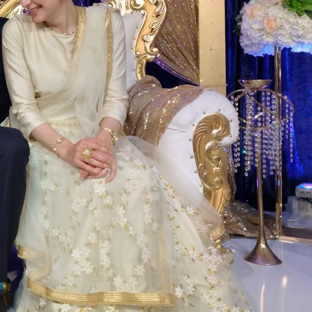 Ivory, white, gold lehenga set desi Pakistani indian